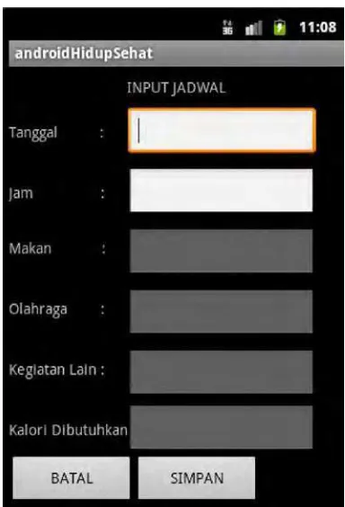 Gambar 4.9 Form Input Jadwal 