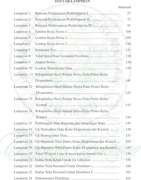 Tabel Spesifikasi Instumen Penelitian ..................................  