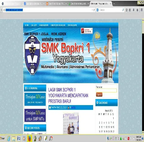 Gambar 4 : Website SMK BOPKRI 1 YOGYAKARTA 