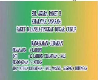 Gambar 5. Media video senam lansia yang digunakan untuk kegiatan senam lansia di Panti Wredha GKJ Gondokusuman Yogyakarta