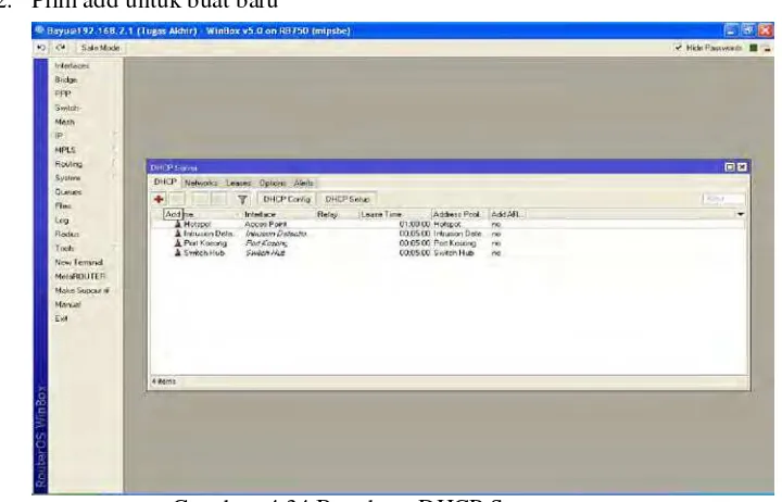 Gambar 4.33 Pilih menu DHCP Server 