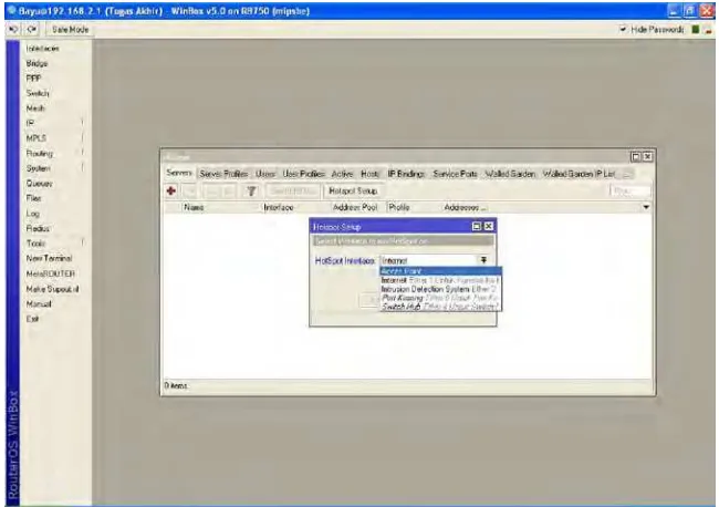 Gambar 4.41 Pilih interface hostpot 