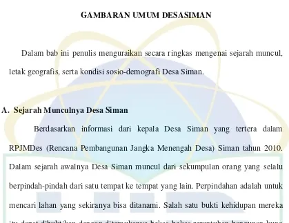 GAMBARAN UMUM DESASIMAN 