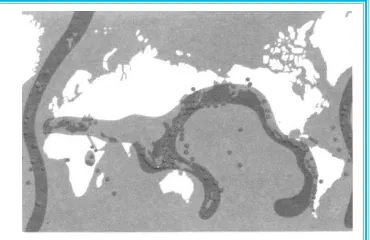 Gambar 3.11 Jalur gunung api dan gempa bumi dunia