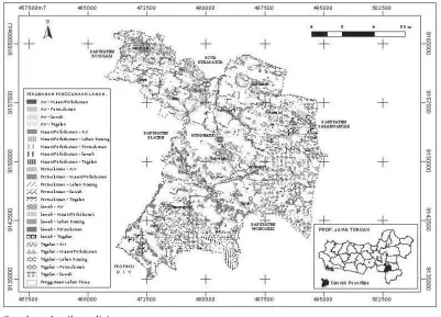 Gambar 2. Peta Penggunaan Lahan Kabupaten Sukoharjo Tahun 2002