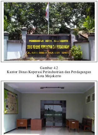 Gambar 4.1 Kantor Dinas Koperasi Perindustrian dan Perdagangan Kota Mojokerto 