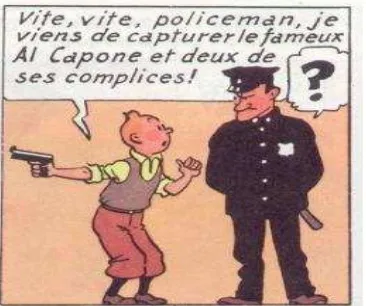 Gambar 1: Tuturan Tintin kepada Polisi