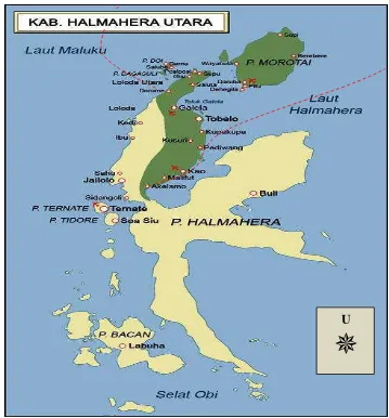 Gambar 2 Peta Wilayah Kabupaten Halmahera Utara. 