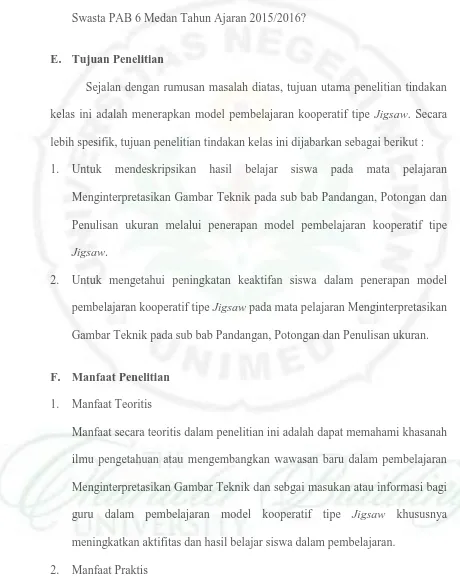 Gambar Teknik pada sub bab Pandangan, Potongan dan Penulisan ukuran. 