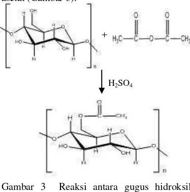 Gambar 3  Reaksi antara gugus hidroksil      