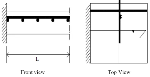 Figure III.15. Cantilever with reinforcement plates principal one 