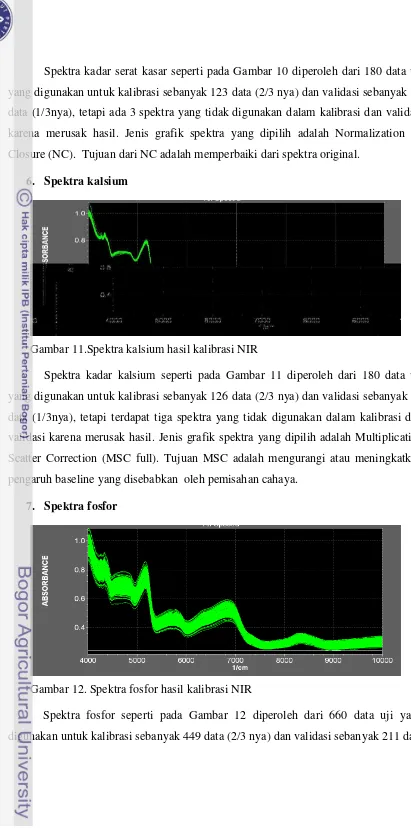 Gambar 11.Spektra kalsium hasil kalibrasi NIR 