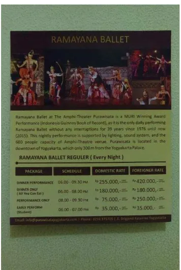 Gambar 5. Katalog Sendratari Ramayana Purawisata  (Foto: Herina, 2016) 