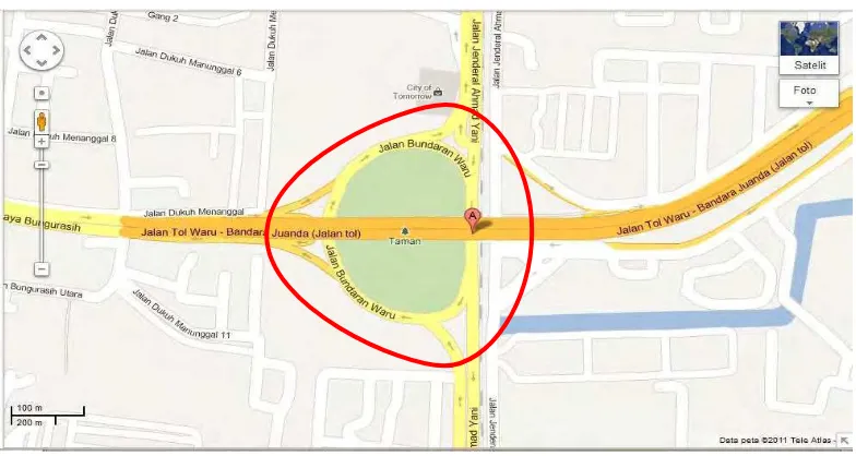 Gambar 3.2 Peta Geometrik Bundaran Waru Surabaya 