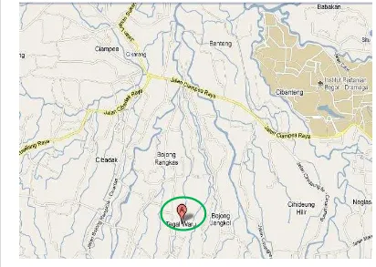 Gambar 5. Lokasi MT Farm (A) pada Peta Kecamatan Ciampea, Bogor 