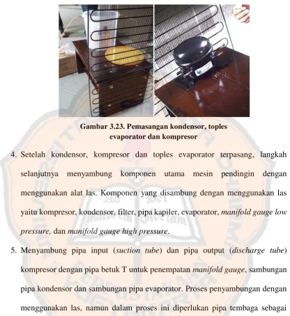 Gambar 3.23. Pemasangan kondensor, toples 