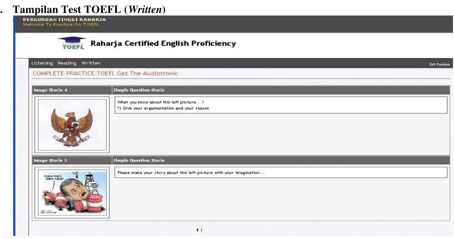 Gambar 11. Tampilan Test TOEFL (Reading) 