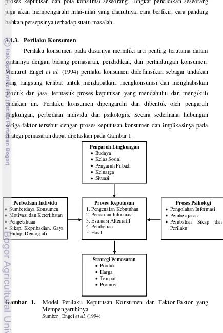 Gambar 1.  Model Perilaku Keputusan Konsumen dan Faktor-Faktor yang 