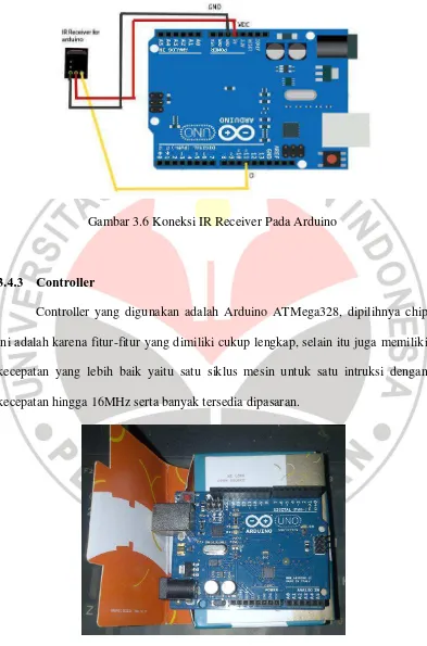 Gambar 3.6 Koneksi IR Receiver Pada Arduino 
