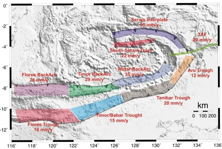 Tabel 2. Data dan parameter sumber gempa fault untuk daerah Sumatra dan sekitarnya. 