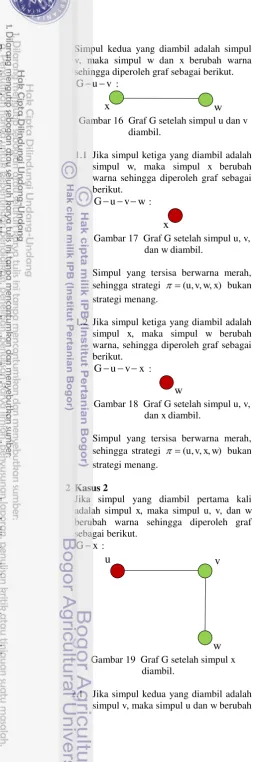 Gambar 20  Graf G setelah simpul x   dan v diambil. 