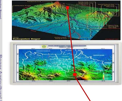 Gambar 4.2 dengan penampakan hillshadenya dan  sebaran topografinya  