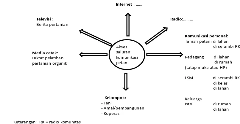 Gambar 3  Lingkungan komunikasi petani laki-laki dengan usahatani sayuran organik 