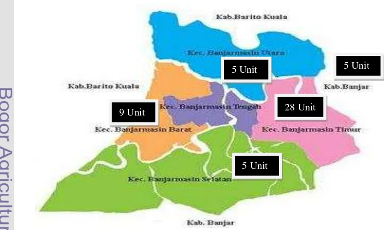 Gambar 4.6 Peta Sebaran IKM Sasirangan di Kalimantan Selatan 
