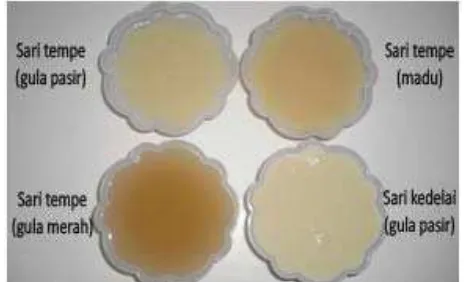 Gambar 7. Formula sari tempe yang disajikan pada uji rating hedonik 