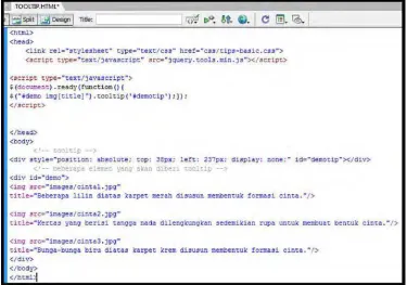 Gambar 2.5 Hasil Tampilan Code Tooltips Sederhana 