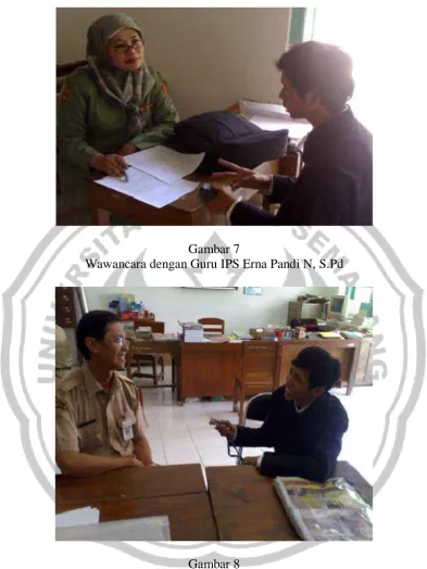 Gambar 7 Wawancara dengan Guru IPS Erna Pandi N, S.Pd 