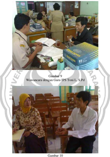 Gambar 9 Wawancara dengan Guru IPS Toni L, S.Pd 
