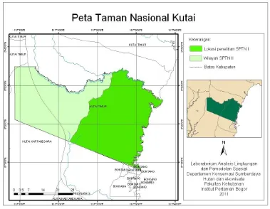 Gambar 2 Lokasi penelitian di SPTN I Taman Nasional Kutai. 