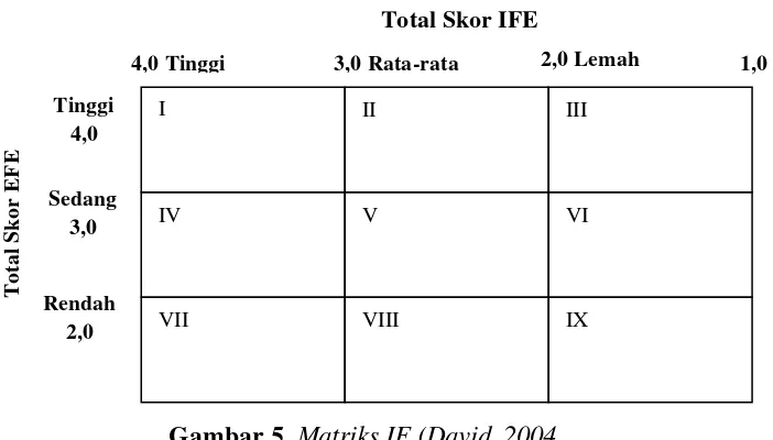 Gambar 5. Matriks IE (David, 2004 