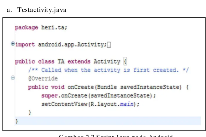Gambar 2.2 Script Java pada Android 