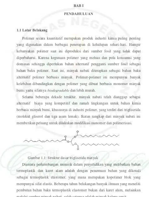 Gambar 1.1: Struktur dasar trigliserida minyak