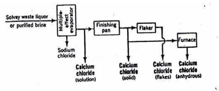 Gambar 2.3. Pembuatan calcium chloride dengan proses natural brine 