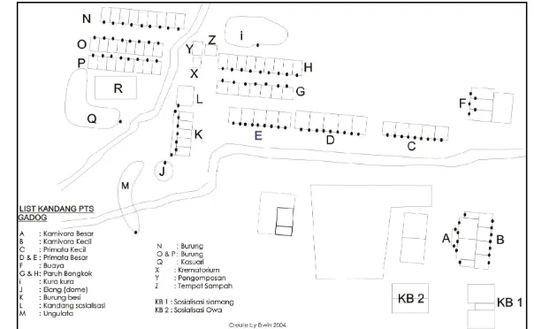Gambar 6 Peta kawasan Pusat Penyelamatan Satwa Gadog 