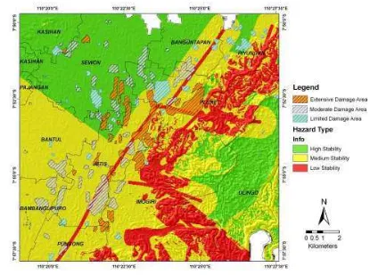Figure 2.21 Map of Pre Assessment Damage Area by UNITAR Overlay with Hazard Map 