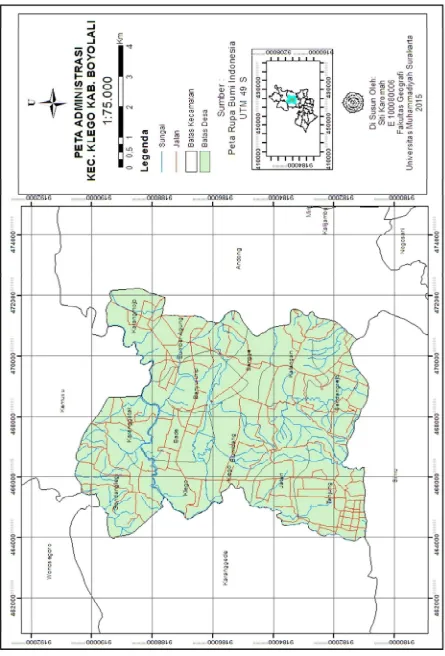 Gambar 1.1. Peta Administrasi  Kecamatan Klego Kabupaten Boyolali 