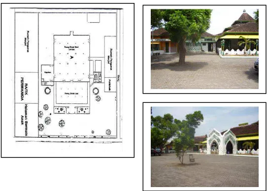 Gambar 5.2. Tapak dan Elemen Tapak Masjid Al Wustho (Sumber : Dokumentasi Penulis, 2009)  