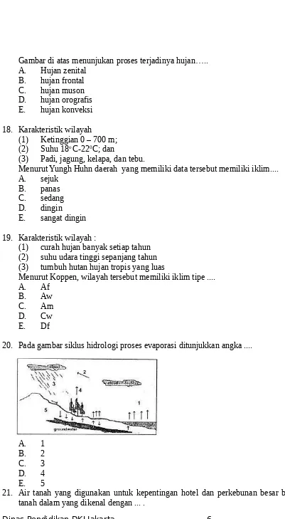 Gambar di atas menunjukan proses terjadinya hujan…..