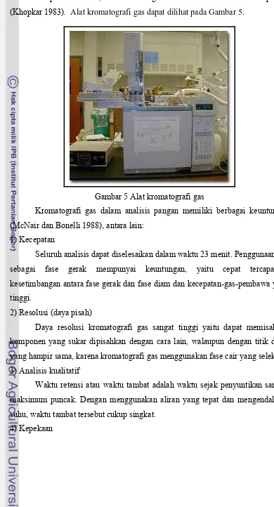 Gambar 5 Alat kromatografi gas 