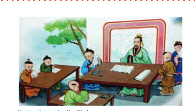 Gambar 3.6 Nabi Kongzi bersekolah pada perguruan Yan Ping Zhong 
