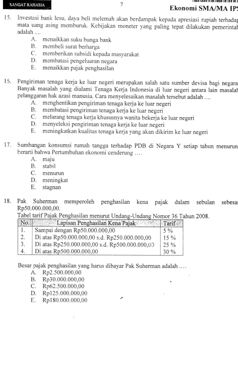 Tabel tarif Paiak Penshengriastran 