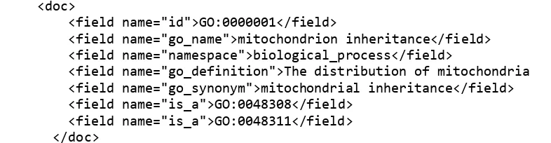 Gambar 6 Metadata XML GeneOntology 