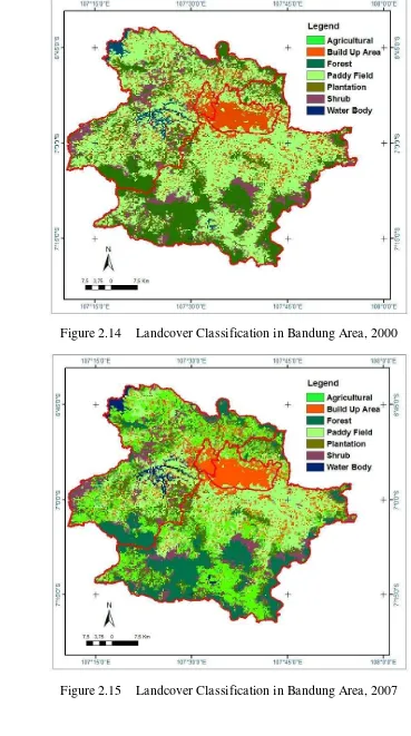Figure 2.14 Landcover Classification in Bandung Area, 2000 