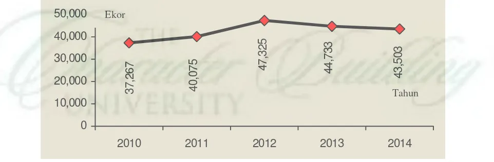 Gambar 1.1. Populasi Ternak Sapi di Kabupaten  Serdang Bedagai Tahun 2010 – 2014 