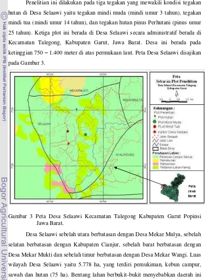 Gambar 3 Peta Desa Selaawi Kecamatan Talegong Kabupaten Garut Popinsi  