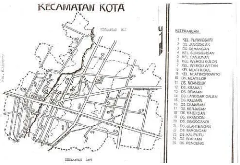 Gambar 1.1 : Peta Kecamatan Kota Kudus  